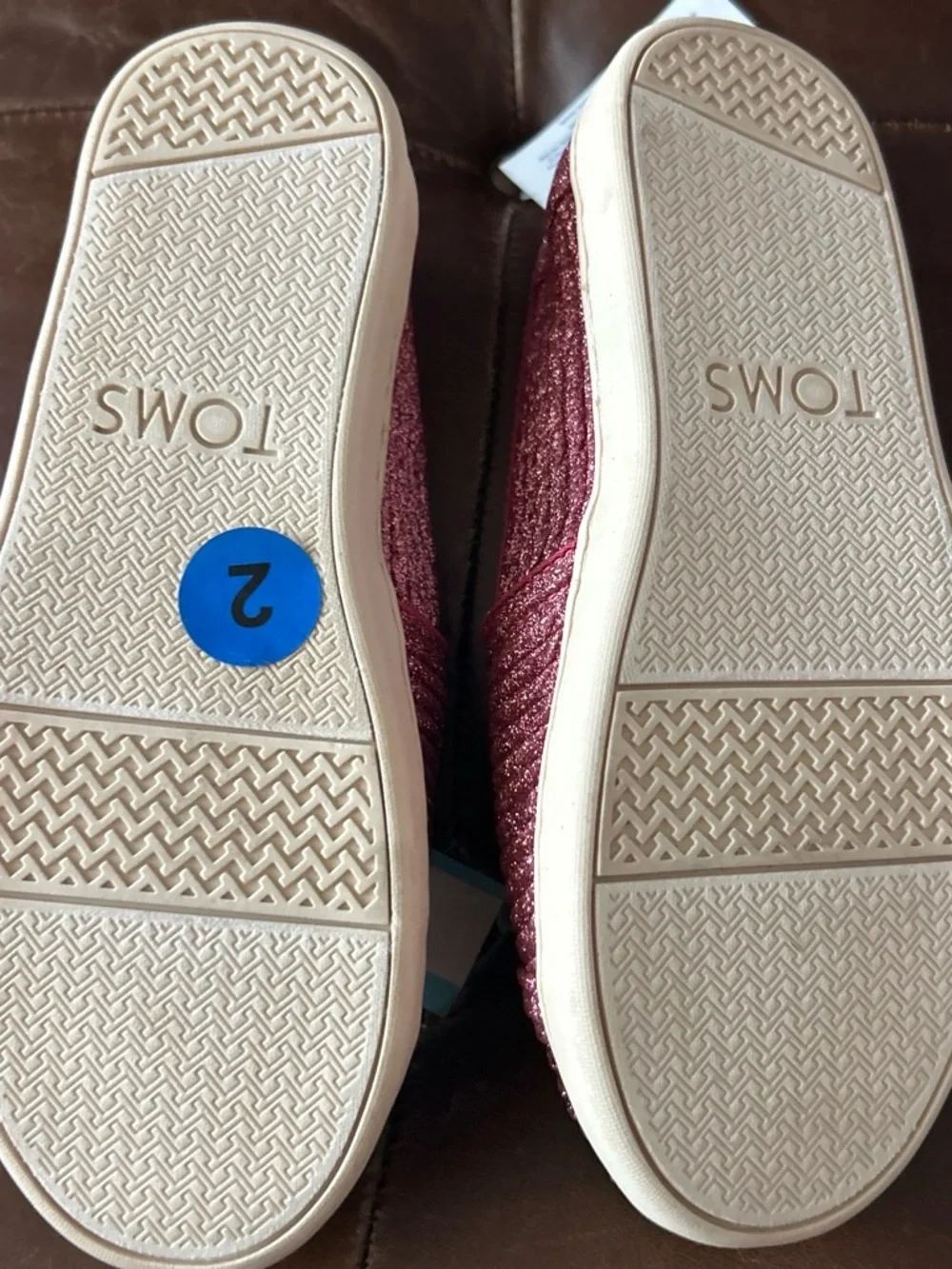 Toms Girls Sparkling Rose Slip-On Flats